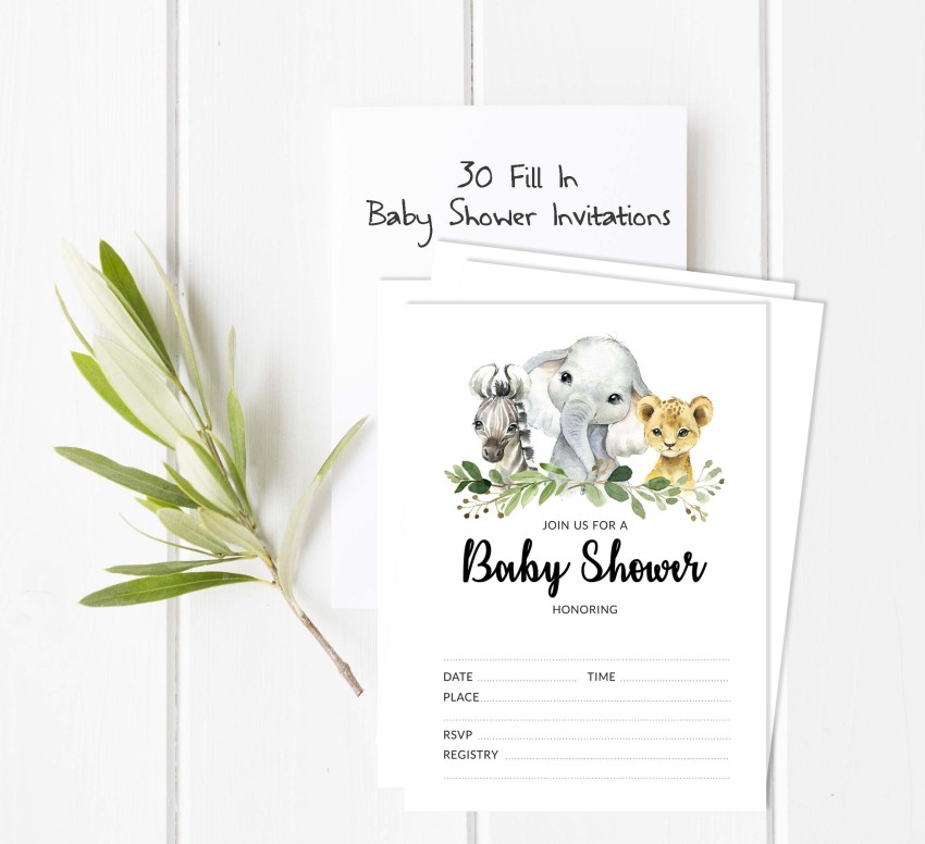 Inkdotpot Pack Of 30 Baby Shower Invites, BBQ Party Invitations, Fill In  Blank Invitations With Envelopes 5 x 7 inches