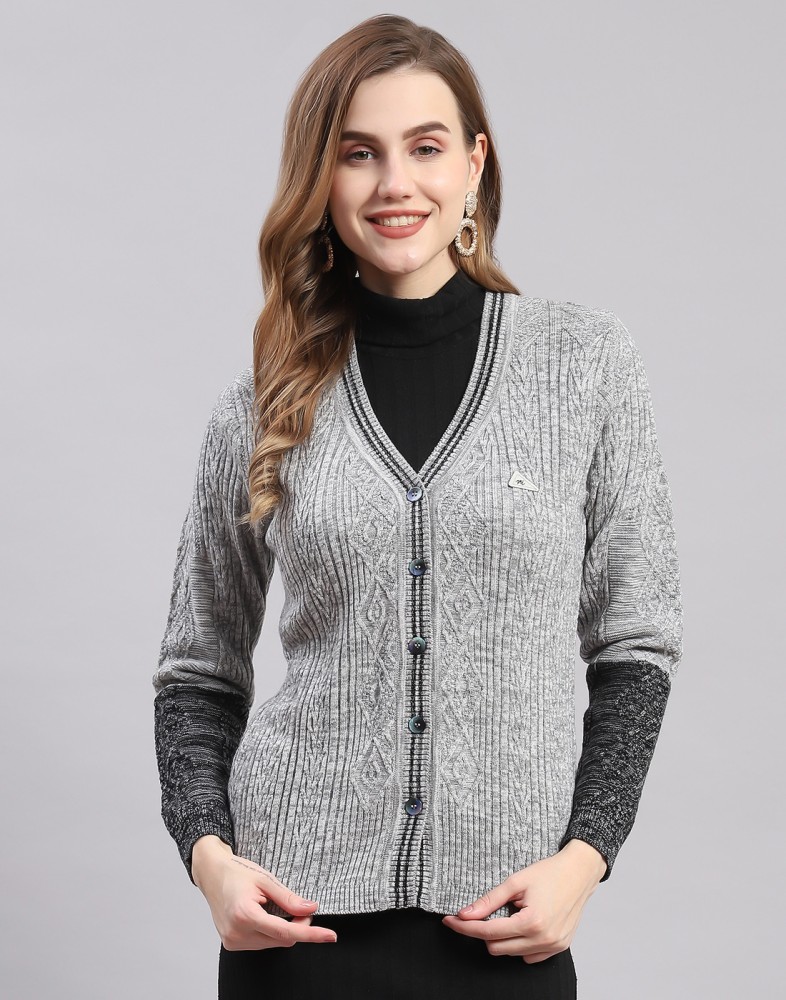 MONTE CARLO Women Button Printed Cardigan Price in India Buy