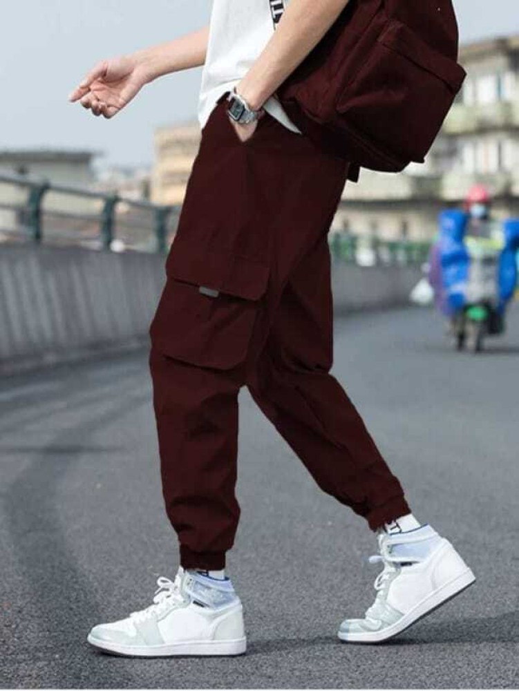 Maroon on sale track pants