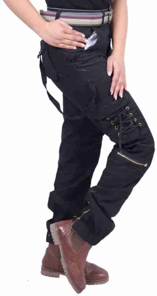 Buy Shop Frenzy Women/Girl Cotton Regular Fit 6 Pocket Cargo Pants