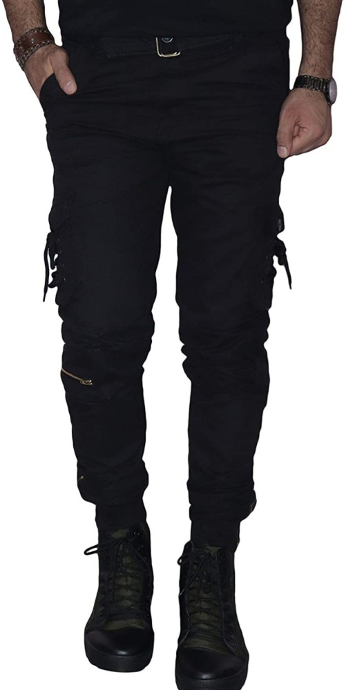 Buy Trend Mens Cotton Casual Slim Fit Cargo Pant Black 32 at Amazonin