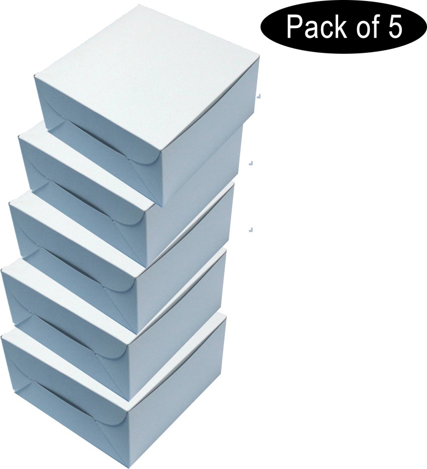 Box World Plain White Paperboard Cake Box for 2 kg (Size:12 x 12 x 5 Pack  of 5) Cake Box for Pastries/Cookies/Pie/Cupcakes : Amazon.in: Home & Kitchen