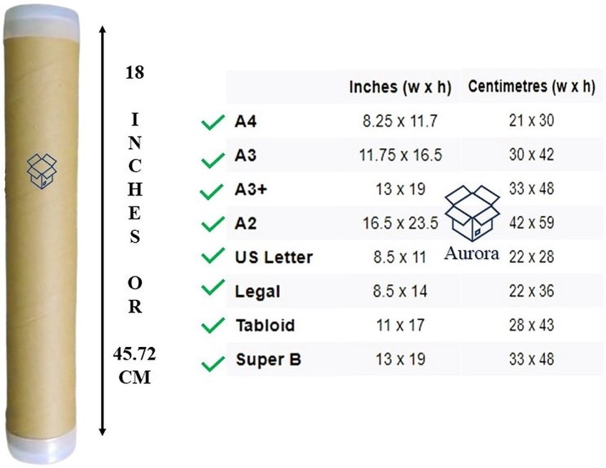 Aurora Poster Mailing Tubes 24 Inch Length 2 Inch Diameter with caps  Document Tubes Price in India - Buy Aurora Poster Mailing Tubes 24 Inch  Length 2 Inch Diameter with caps Document