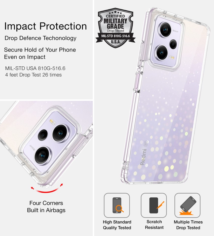 TheGiftKart Crystal Clear Back Cover Case for Mi Redmi Note 12 Pro Plus 5G  | 360 Degree Protection | Shock Proof Design | Transparent Back (PC TPU 
