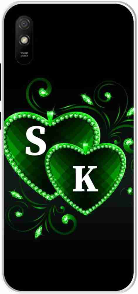 ThePrintlink Back Cover for Redmi 9A, S K, S LOVE K, S K NAME, S K  ALPHABET, HEART - ThePrintlink 