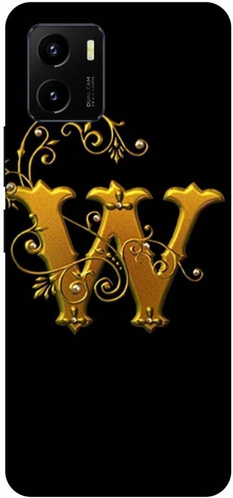 MS STYLISH Back Cover for vivo Y15s, V2120, W, NAME, LETTER, ALPHABET, GOLD  - MS STYLISH 