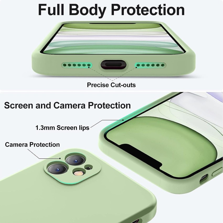 VONZEE Liquid Silicone Soft Back Cover for iPhone 12 Mini Case, Shockproof  Slim Camera & Full Body Protection Non Yellowing Cover with Microfiber