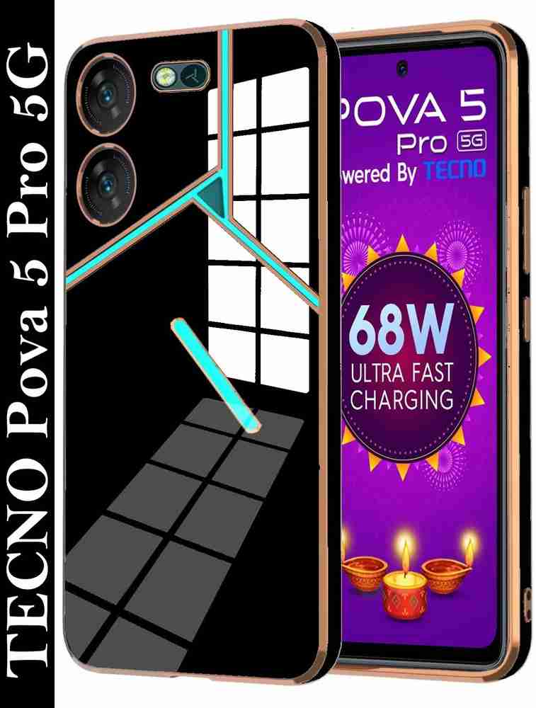 MOBIDEER Back Cover for TECNO Pova 5 Pro 5G Golden Line Premium Soft Chrome Case Silicon Gold Border MOBIDEER Flipkart
