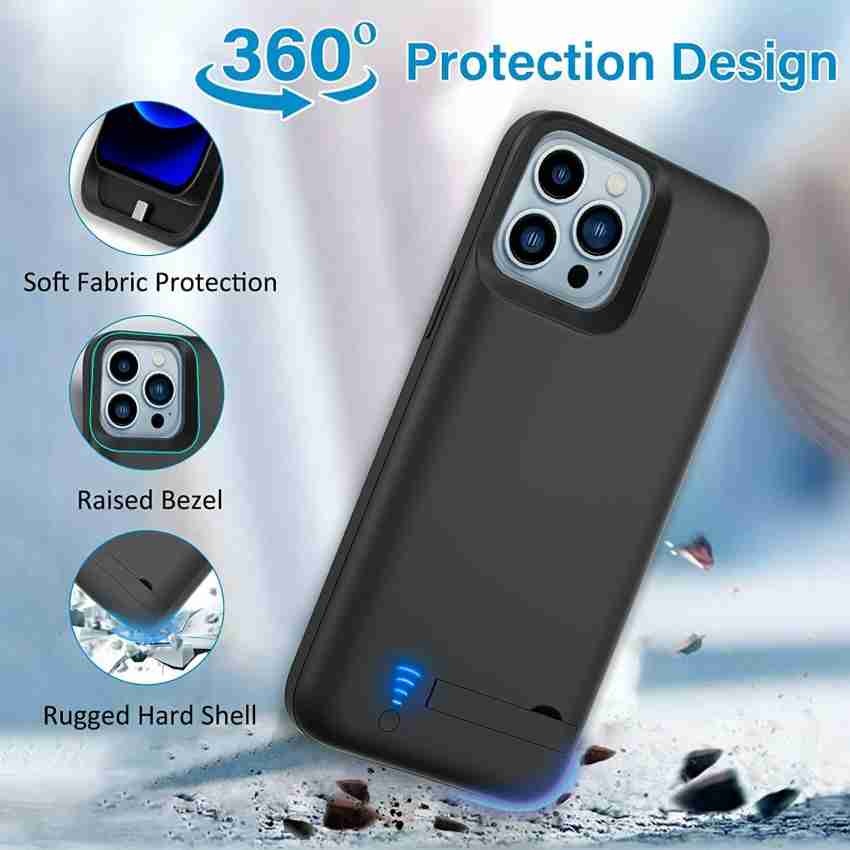 FKU Back Cover for Backup Battery Charger Case for iPhone 12/13 PRO MAX Power  Bank Protection Cover (6000mAh) - FKU 