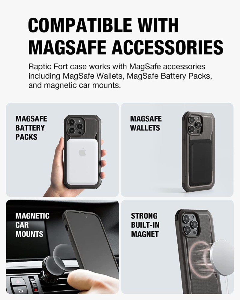  RAPTIC Secure Compatible with MagSafe for iPhone 14 Plus Case,  Military Grade 13ft Drop Protection, Strong Magnetic, Shockproof &  Anti-Scratch, 6.7 inch, Moss Green : Cell Phones & Accessories