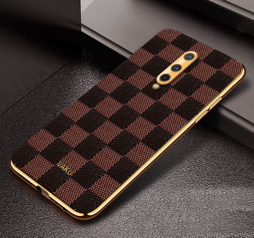 Vaku Luxos Back Cover for Redmi Note 11T 5G Cheron Leather Stitched Gold  Electroplated Soft TPU Cover - Vaku Luxos 
