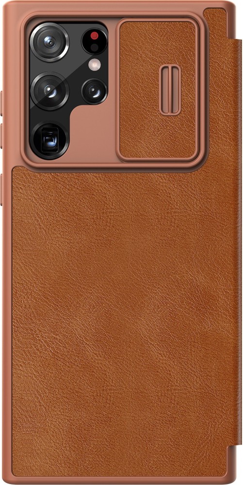 Samsung Galaxy S23 Ultra case brown NILLKIN QIN PRO LEATHER