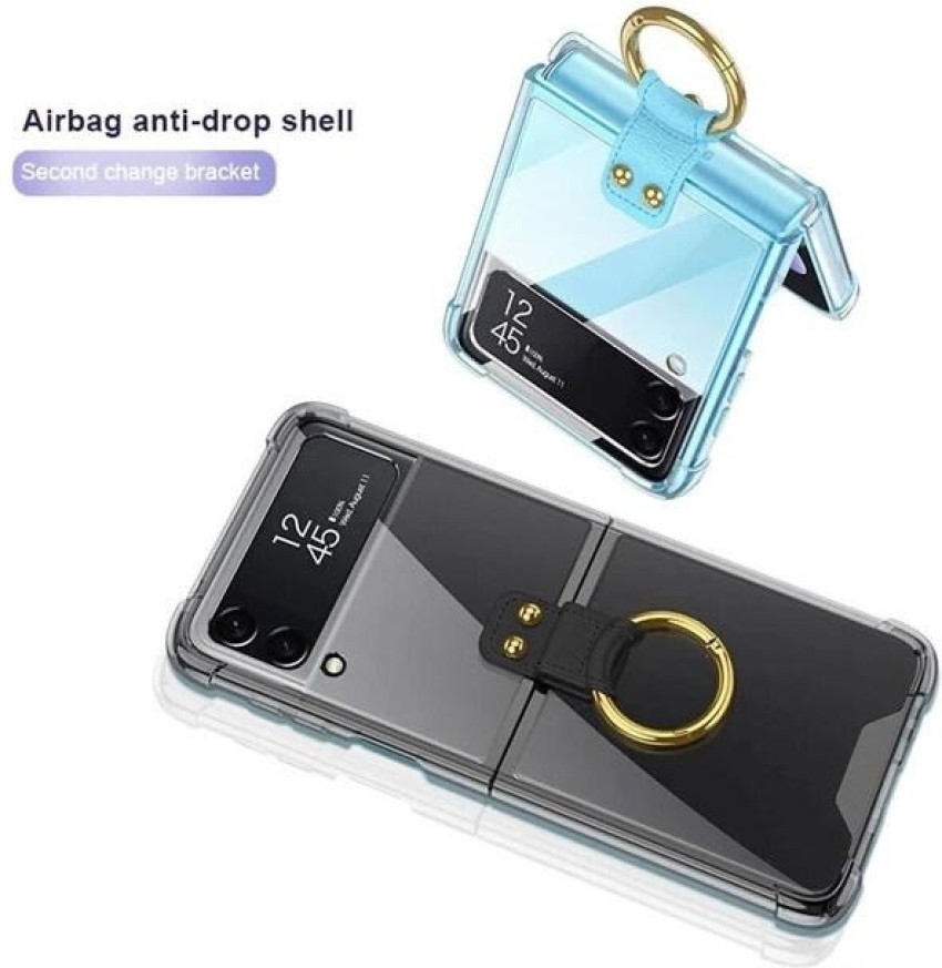 For Samsung Galaxy Z Flip 3 Case with Ring, Ultra Thin Transparent