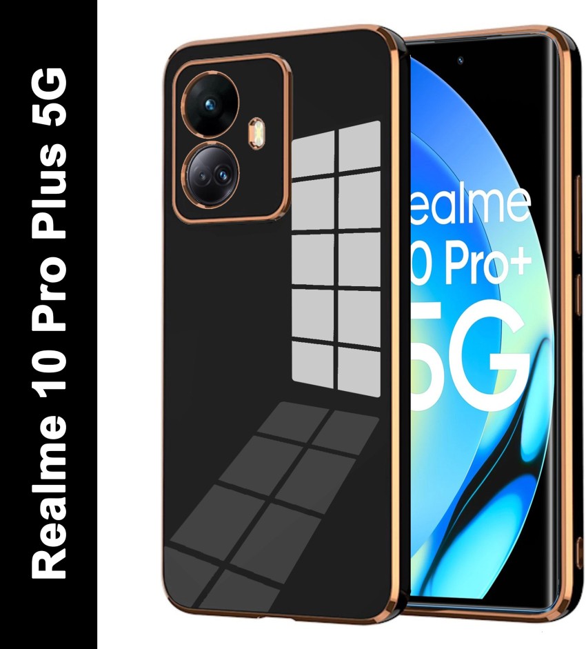 VAPRIF Back Cover for Realme 10 Pro Plus 5G, Golden Line, Premium 