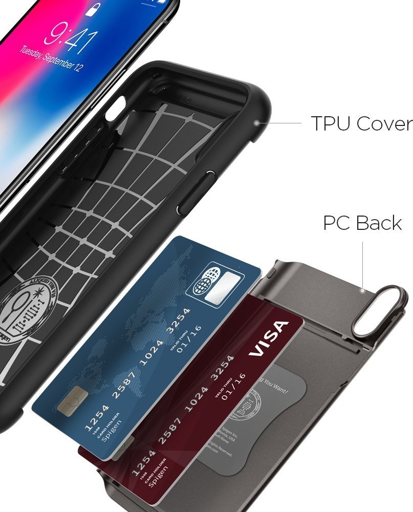 Spigen Slim Armor CS Case Compatible with iPhone 13 Card Slot - Black