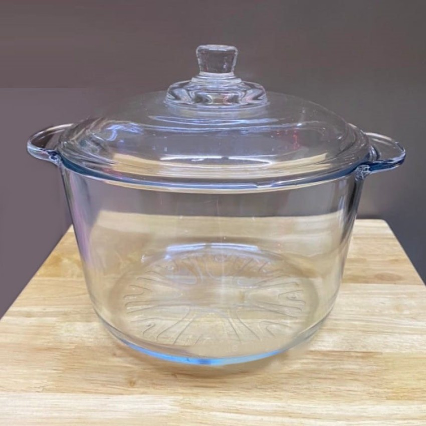 Flame Safe Heat Resistant Borosilicate Clear Glass Cooking Pot