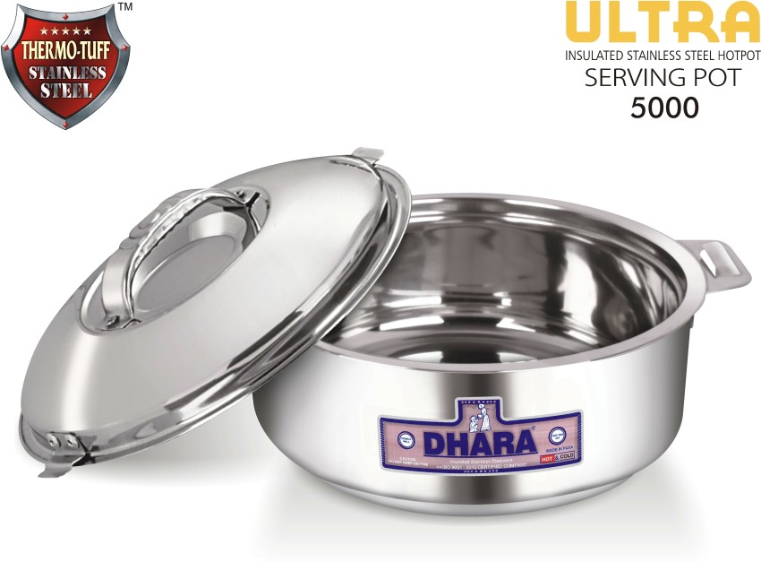 METREY Casserole/HotPot,chapati Box/chapati Container/hot case in Stainless  Steel 10000 ML -CTKTC6042