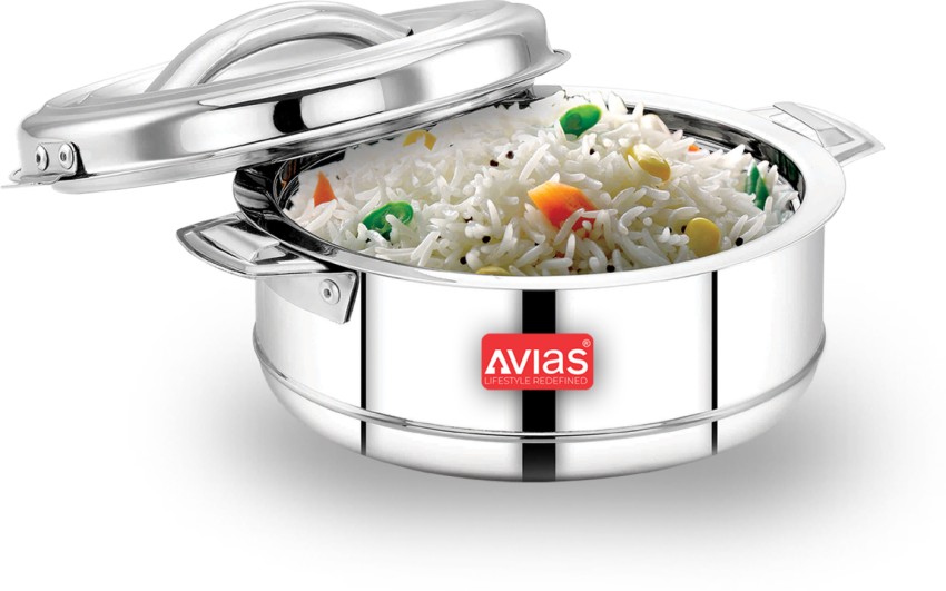 AVIAS Riara Silver Premium Stainless Steel Casserole/ Hotbox