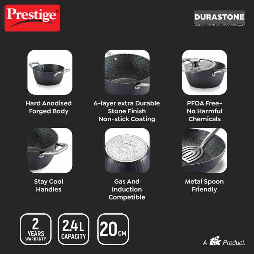 Prestige Durastone Hard Anodised 6 Layer Non-Stick Tea Pan with