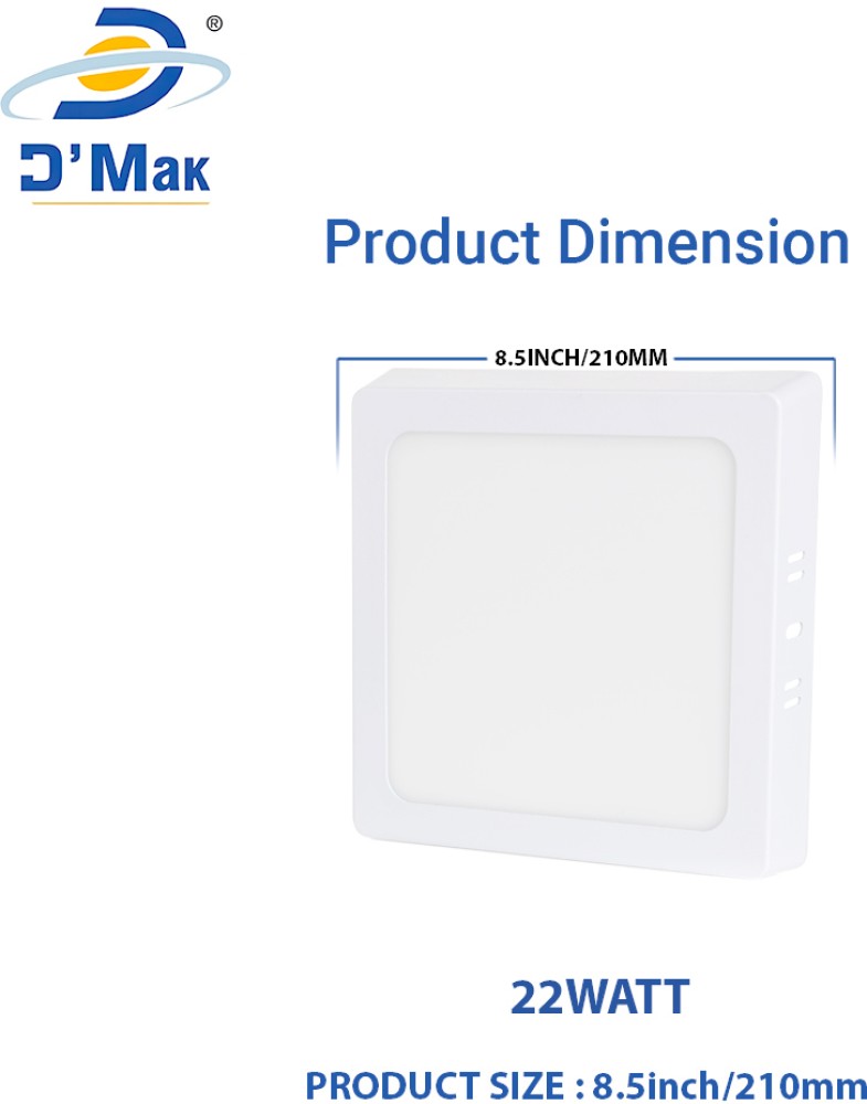 D Mak 22 Watt Square LED Surface Mounted Panel Light Cool White