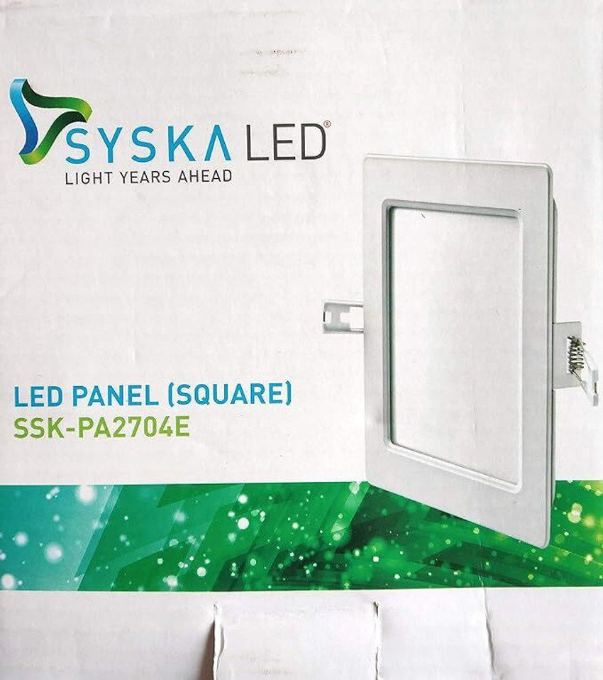 Syska Led Panel Light Sq. 8 W 6500K SSK PA2704E 4 8W 65K Ceiling Light Ceiling Lamp Price in India Buy Syska Led Panel Light Sq. 8 W 6500K SSK PA2704E 4 8W 65K Ceiling Light Ceiling Lamp online