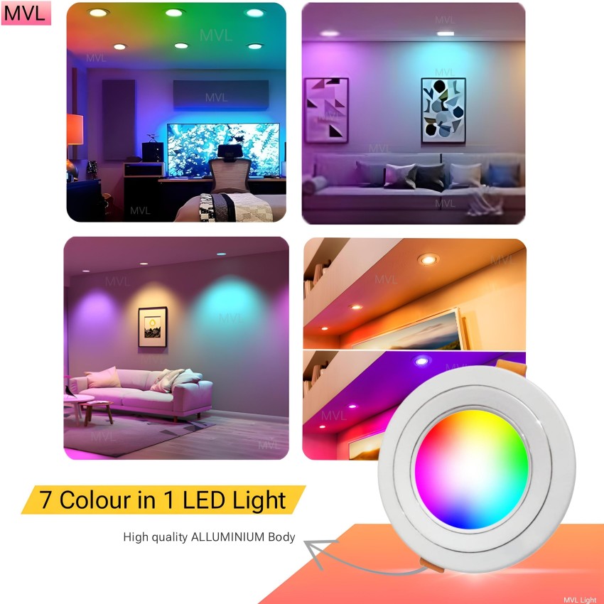 MVL 9W 7 in 1 Round LED Conceal Panel Down Light Colour Changing