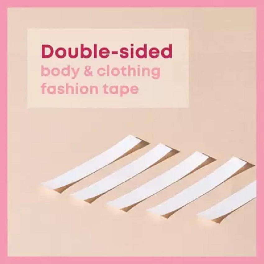 Double Sided Clothing Tape with Dispenser for Women Girls Transparent Body  Tape for Clothing Fabric Dress and Bra, 4 Rolls 82 Feet