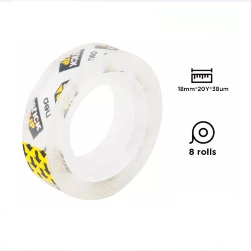 Deli Double Sided Thin Invisible Tape, Strong Adhesive, Non-Toxic Acrylic  Glue with Low Odor & Writable, Easy to Tear, Transparent Double Sided Tape  for Sticking, Fixing, Sealing and Correction, Art & Craft, Gift Wrapping,  Fixing Torn Pages  