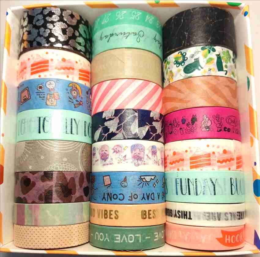 Samvardhan 24 Rolls Cute Washi Tape Set Small Washi Tape Set  (Manual) - Washi Tape Set