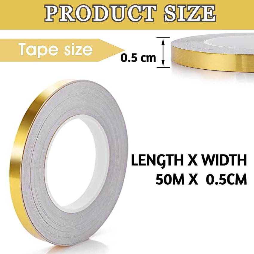 50M*0.5cm Self-Adhesive Gold Stickers Decals Waterproof Tile Wall