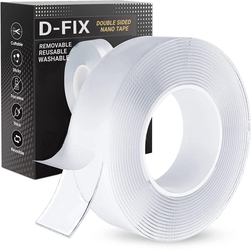 Dfix Double Sided Handheld 3 Meter Nano Double Sided  Adhesive Silicon Tape (Manual) - 3 Meter Nano Double Sided Adhesive Silicon  Tape