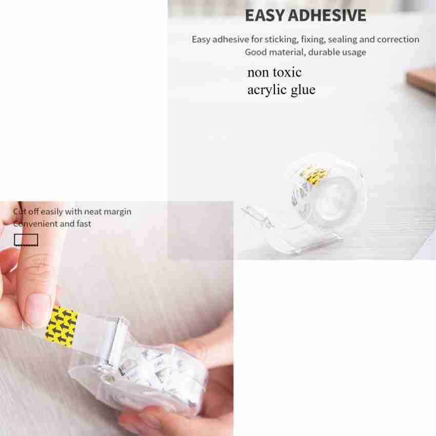 Deli Double Sided Thin Invisible Tape, Strong Adhesive, Non-Toxic Acrylic  Glue with Low Odor & Writable, Easy to Tear, Transparent Double Sided Tape
