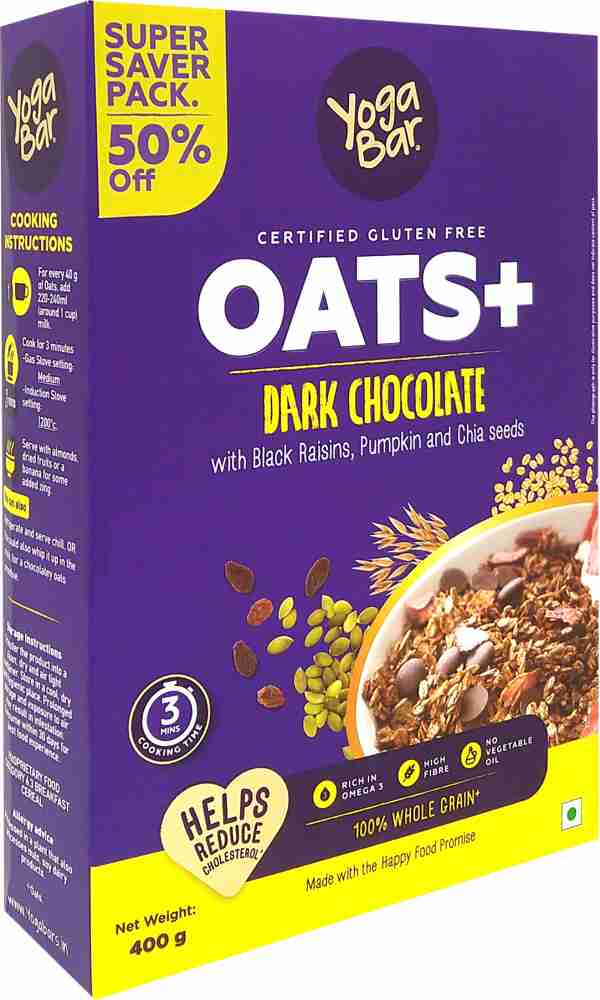 Buy Yogabar Dark Chocolate Oats 1kg - 100% Rolled Oats 400 Pouch
