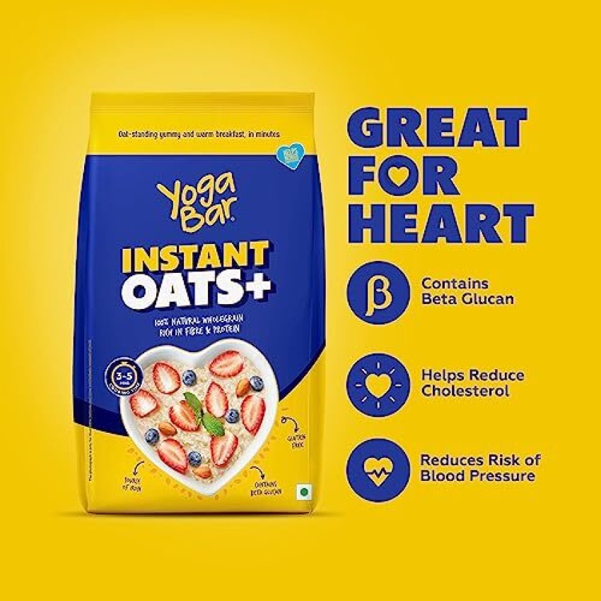 Yogabar Instant 100% Natural Gluten Free Rolled Oats - Pack of 4