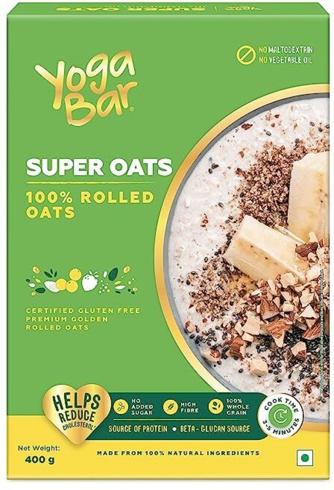 Yogabar Rolled Oats 1.2 Kg Premium Golden Rolled Oats, Gluten Free Oats  With High Fibre, Whole Grain, Non Gmo Healthy Food With No Added Sugar Diet