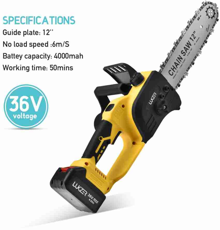 lukzer 36V 12inch CCS 01 Handheld Chain Saw for Wood Cutting