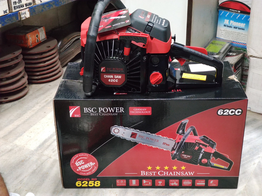 Bsc Power 6258 Heavy Duty Chain Saw with 62CC 2 Stroke Petrol