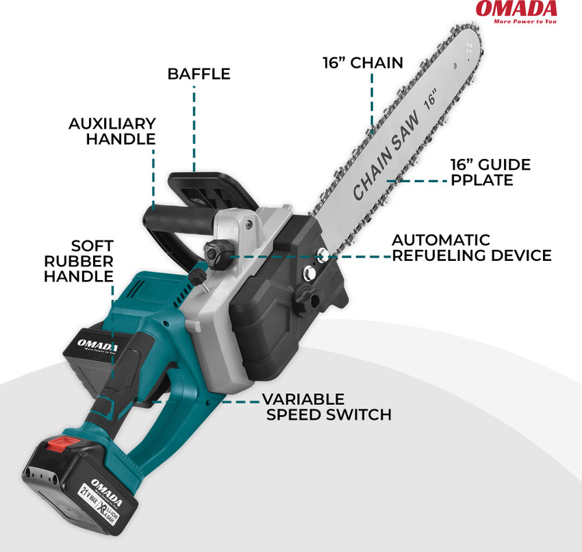 Omada 21V Cordless Large Chainsaw 16 Inch Portable Handheld