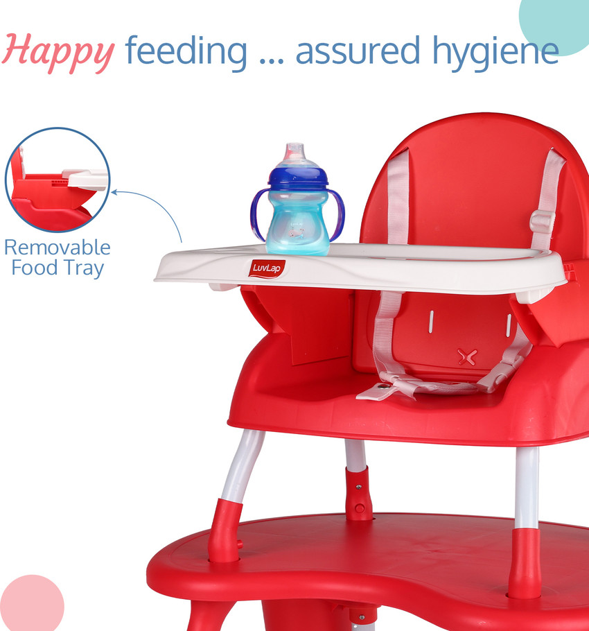 LuvLap 4 in 1 Convertible Baby High Chair with 5 Point Safety