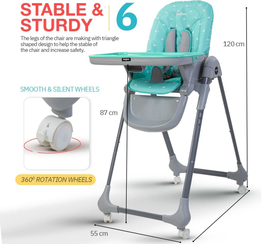 High Chair Adjustable Folding Baby Chair with Multiple Height and
