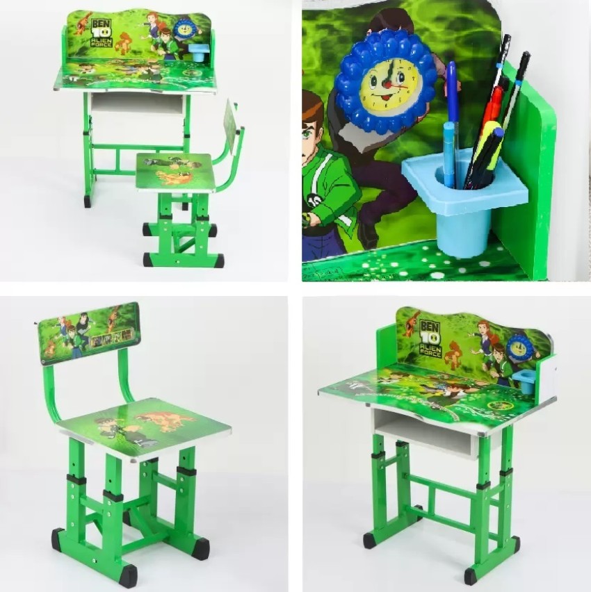 Toby Baby Desk/Kids Study Table Chair Set Cartoon Printed Height Adjustable  Age Between 3-11 Blue : : Home & Kitchen