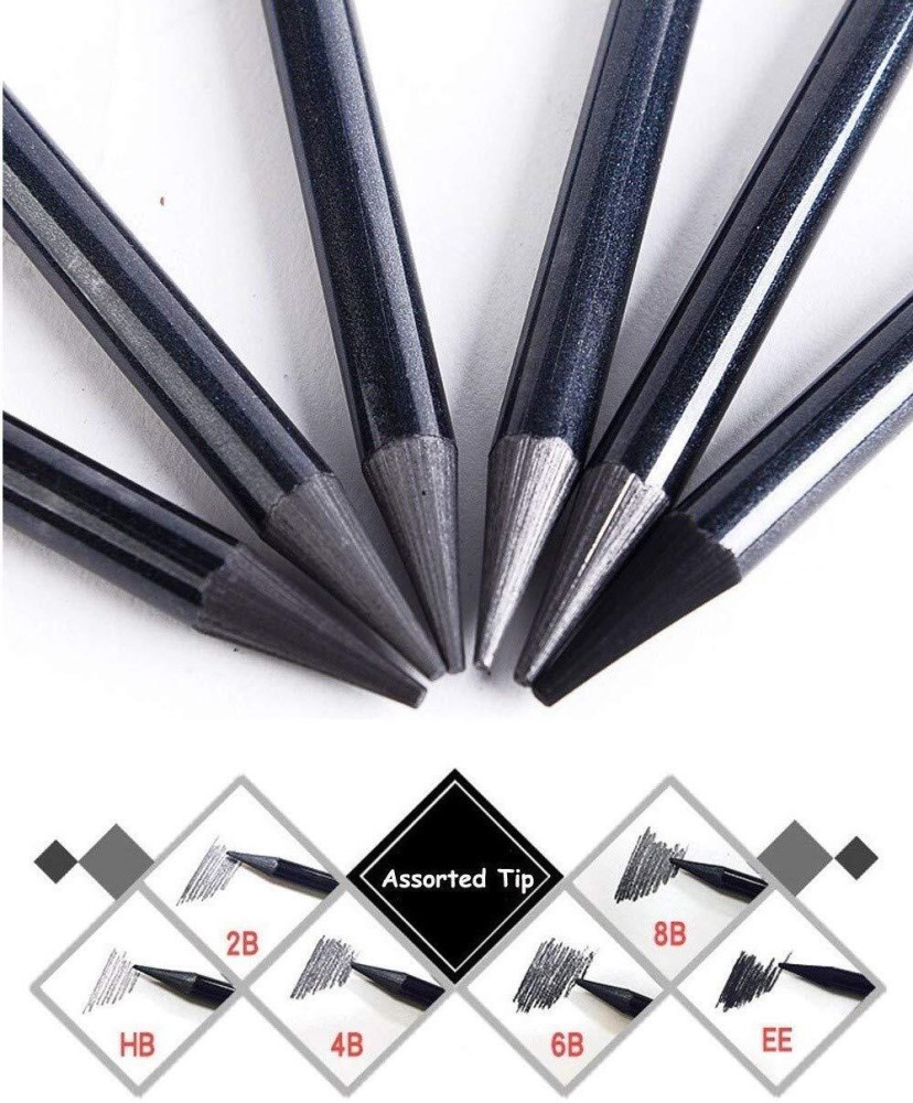 Woodless Graphite Sticks 6 Pcs Assorted