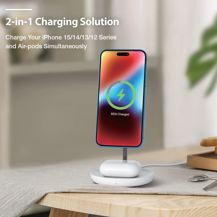 UNIGEN MAGTEC 200 Mag-Safe Wireless 2in1 Charger for iPhone 13/12  Series/Airpods2/3/Pro Charging Pad Price in India - Buy UNIGEN MAGTEC 200 Mag-Safe  Wireless 2in1 Charger for iPhone 13/12 Series/Airpods2/3/Pro Charging Pad  online