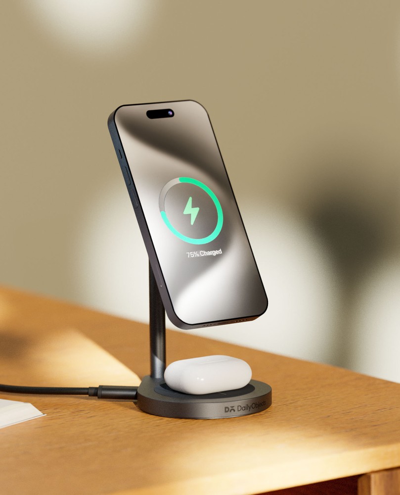 DailyObjects Surge™ Max 2-in-1 Magnetic Wireless Charging Station - 18W, USB Type C