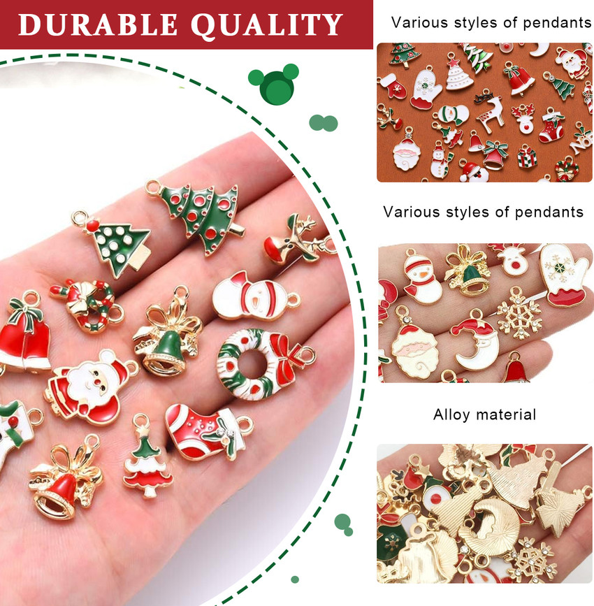 PATPAT 40pcs Christmas Charms DIY Jewelry Making Kit Assorted Christmas Enamel Charms 40pcs Christmas Charms DIY Jewelry Making Kit Assorted Christmas Enamel Charms Buy various Christmas elements like...