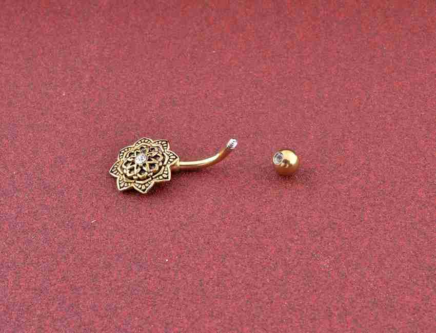 GadgetsDen Belly Button Ring Antique Gold Plated Filigree Design Tribal  Indian Stainless Steel Beaded Charm Price in India - Buy GadgetsDen Belly Button  Ring Antique Gold Plated Filigree Design Tribal Indian Stainless