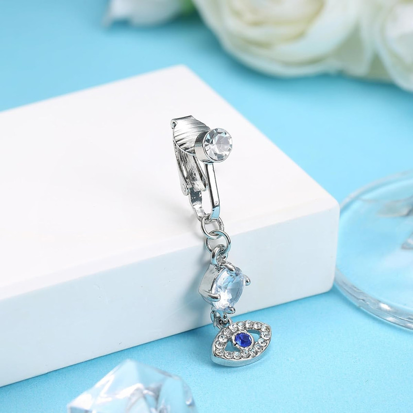 sannidhi Fake Belly Piercing Jewelry Evil Eye Belly Button Rings 316L Stainless Steel Stainless Steel Beaded Dangling Charm Price in India Buy sannidhi Fake Belly Piercing Jewelry Evil Eye Belly Butto...