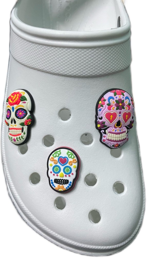 Sugar Skull Croc Shoe Charms