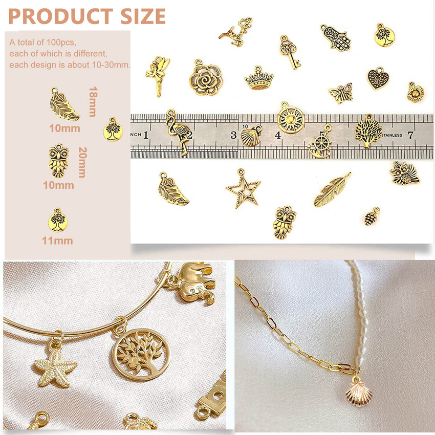 HASTHIP 100pcs Gold Alloy Charms for Jewellery Making Pendants Bulk Lots Antique Mixed Alloy Metal Charm Set Price in India Buy HASTHIP 100pcs Gold Alloy Charms for Jewellery Making Pendants Bulk