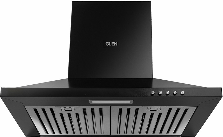 Glen CH6050 Kitchen Chimney Pyramid Shape SS Baffle filters 60cm 1100 m h Wall Mounted BLACK 1100 CMH Chimney Price in India Buy Glen CH6050 Kitchen Chimney Pyramid Shape SS Baffle filters